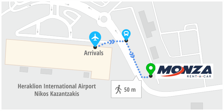 Monza Heraklion Airport Car Rental Location