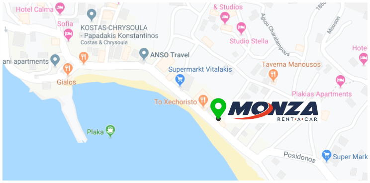 MONZA Rent-A-Car Location in Plakias